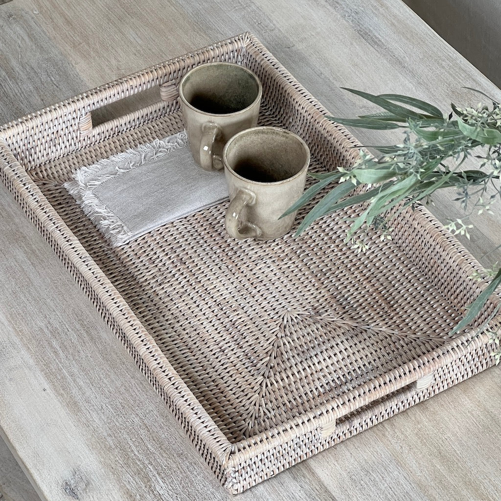 Large Rattan Ottoman Trays - Image 7