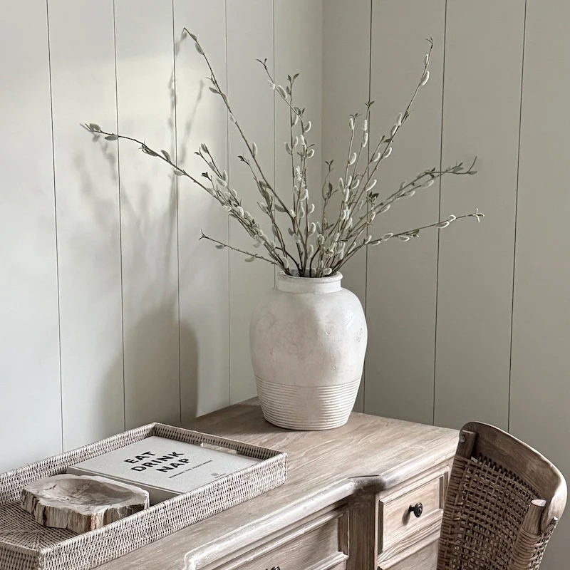 Large Textured Ceramic Vase – Rustic Stone Effect Decorative Urn - Image 4