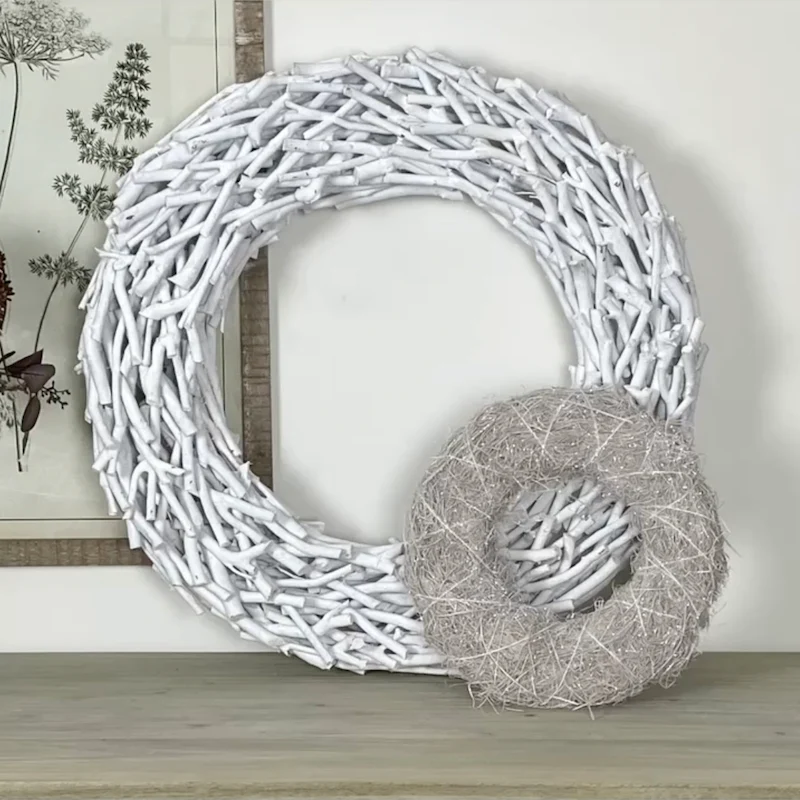 Large White Twig Wreath