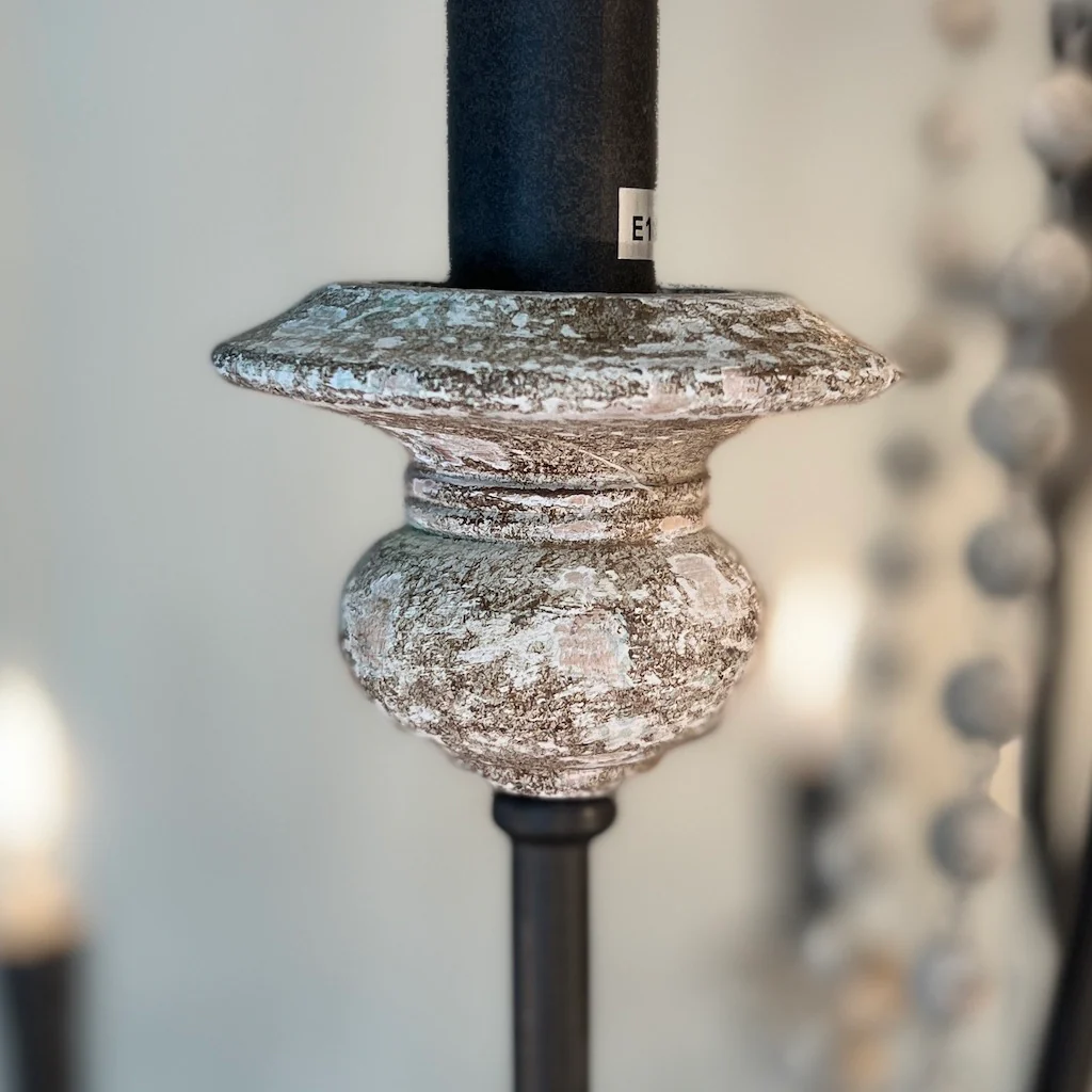 Large Wooden Beaded Chandelier Skye - Image 4