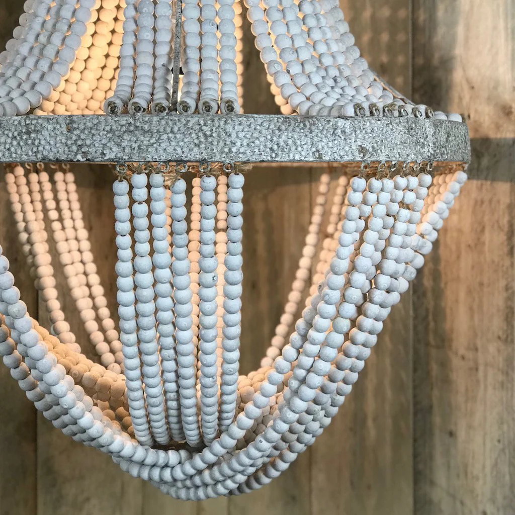 Large Wooden Beads Chandelier - Image 3