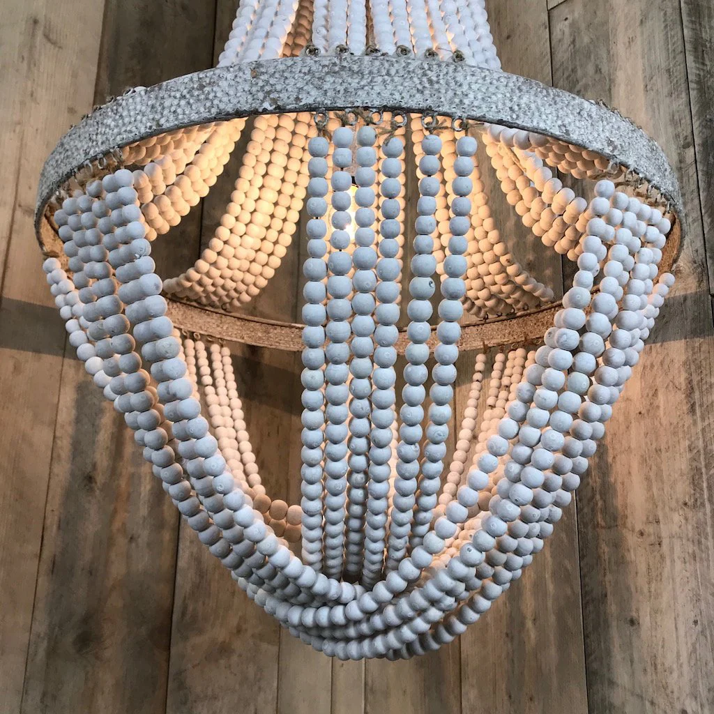 Large Wooden Beads Chandelier - Image 4