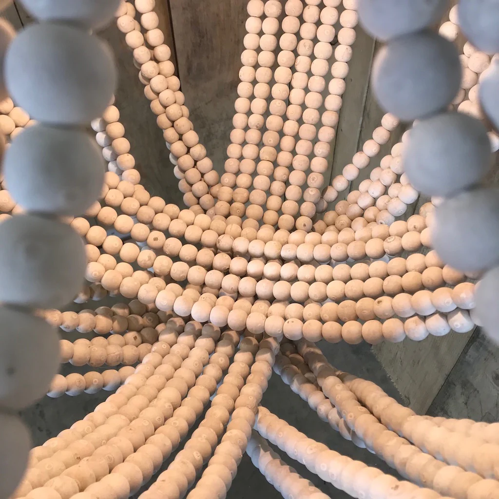 Large Wooden Beads Chandelier - Image 6