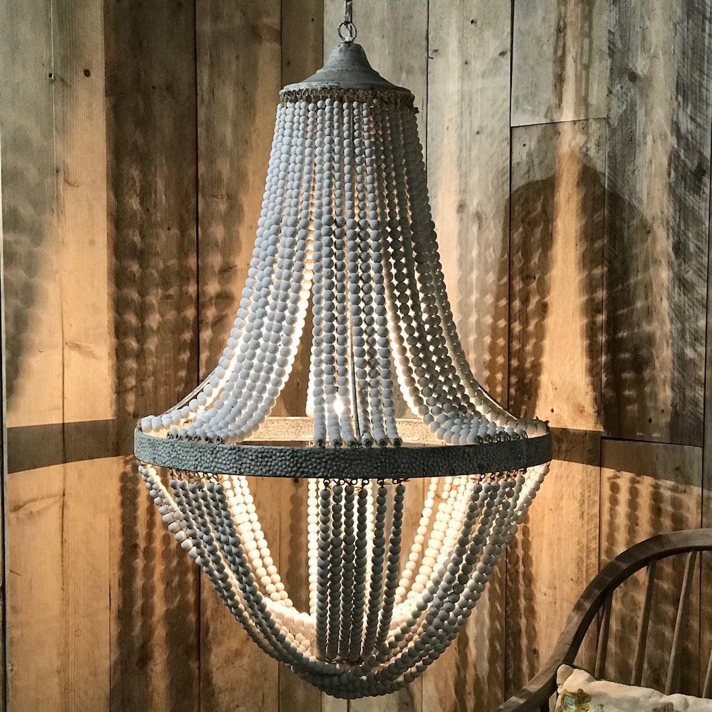 Large Wooden Beads Chandelier - Image 7