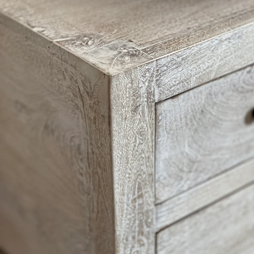 Long Whitewashed Console Drawers And Shelf - Image 3