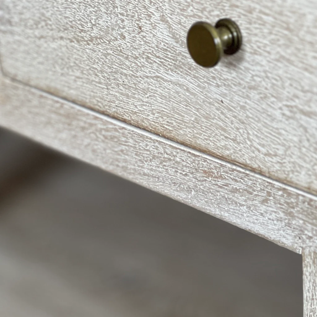 Long Whitewashed Console Drawers And Shelf - Image 4