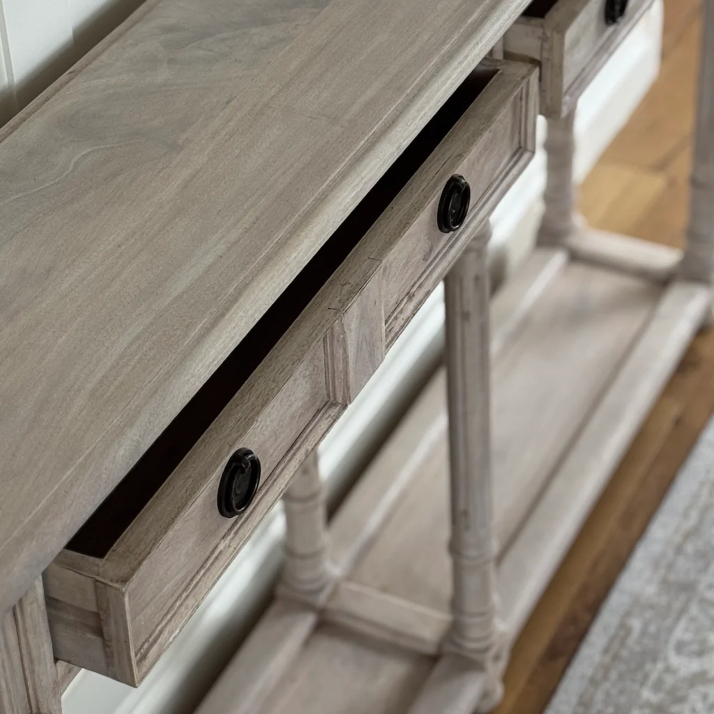 Majestic 2 Drawer Wooden Console Table - Image 3