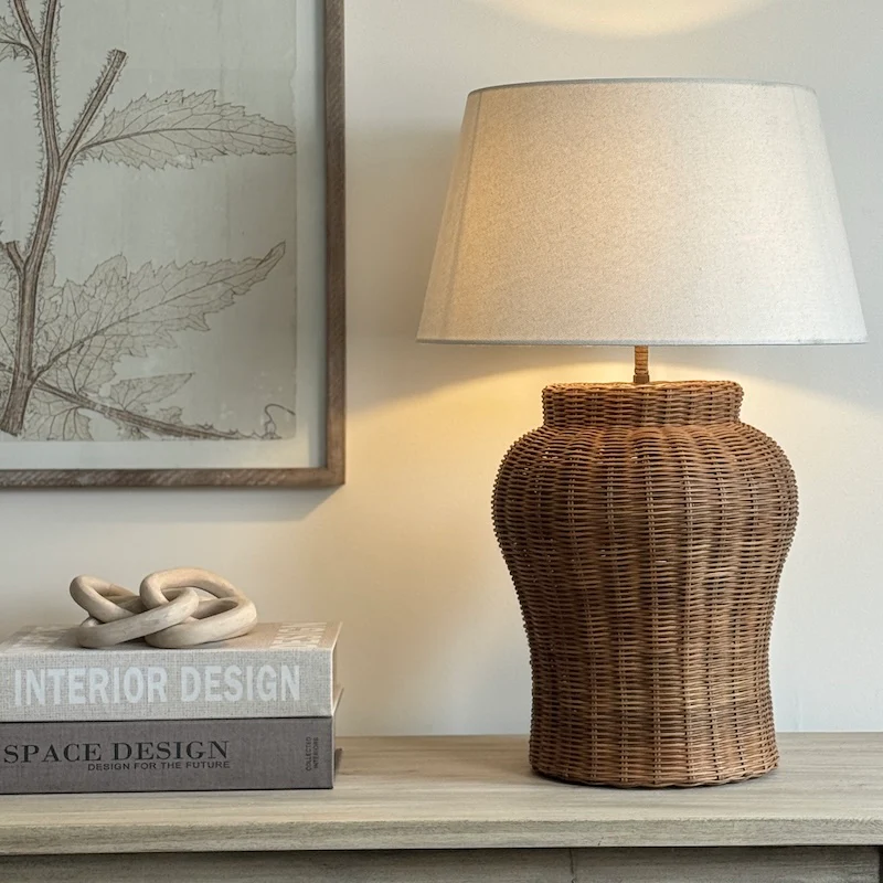 Marlow Natural Matte Rattan Table Lamp - Image 4