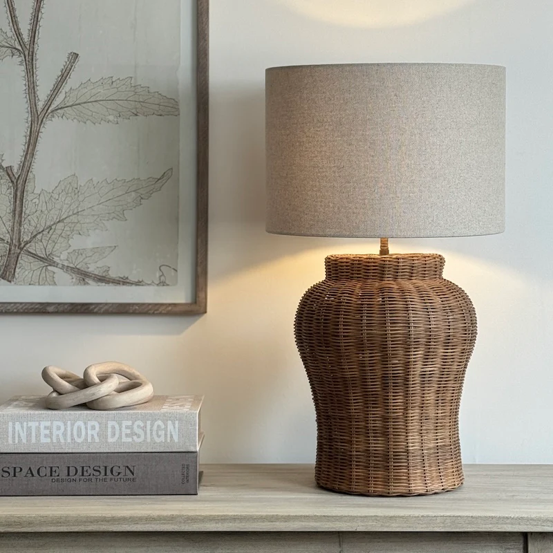 Marlow Natural Matte Rattan Table Lamp - Image 6