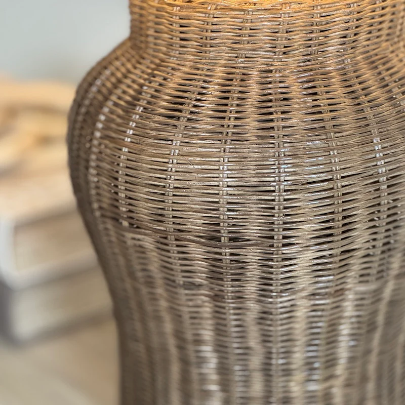Marlow Vintage Grey Rattan Table Lamp - Image 2