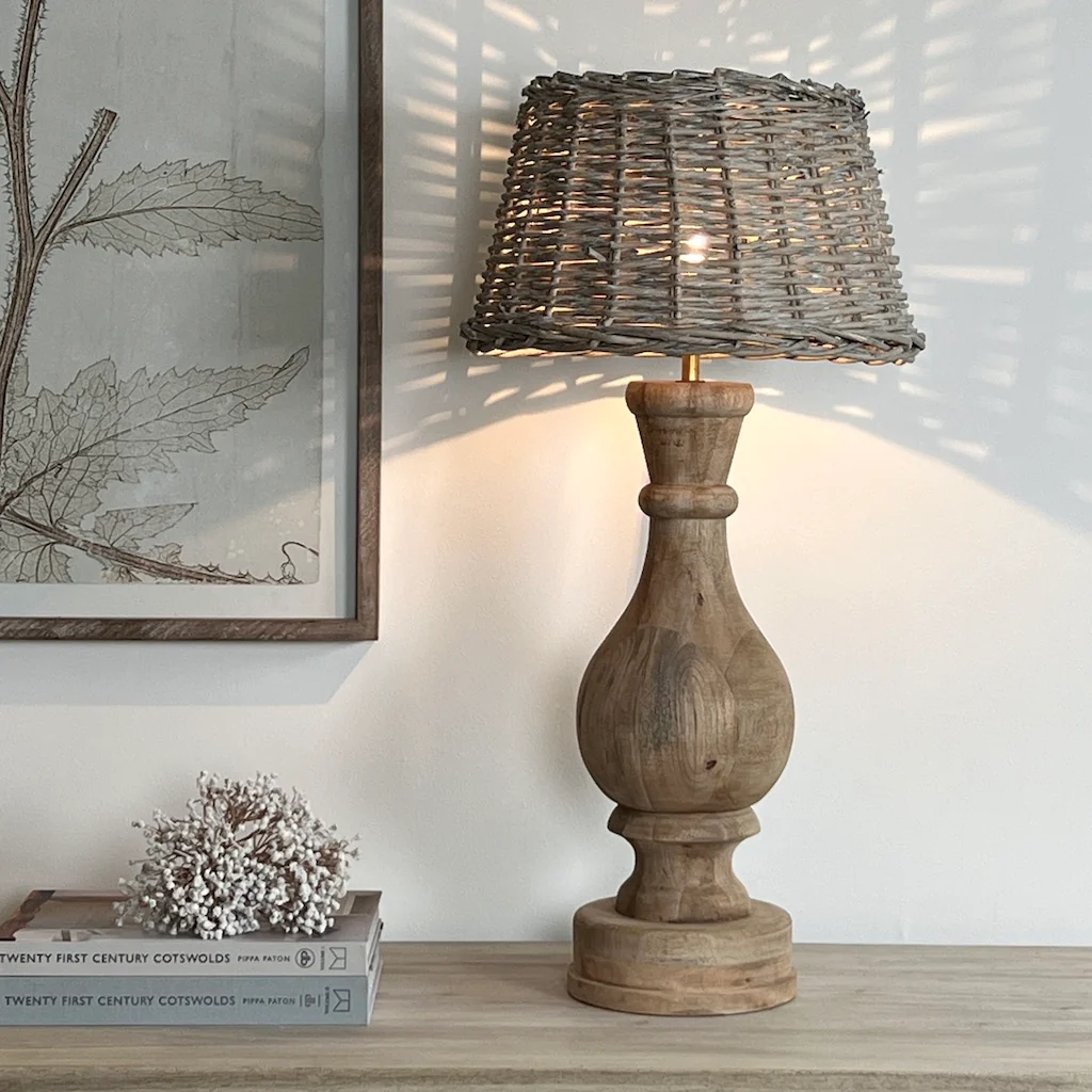 Marmott Wooden Balustrade Table Lamp - Image 2