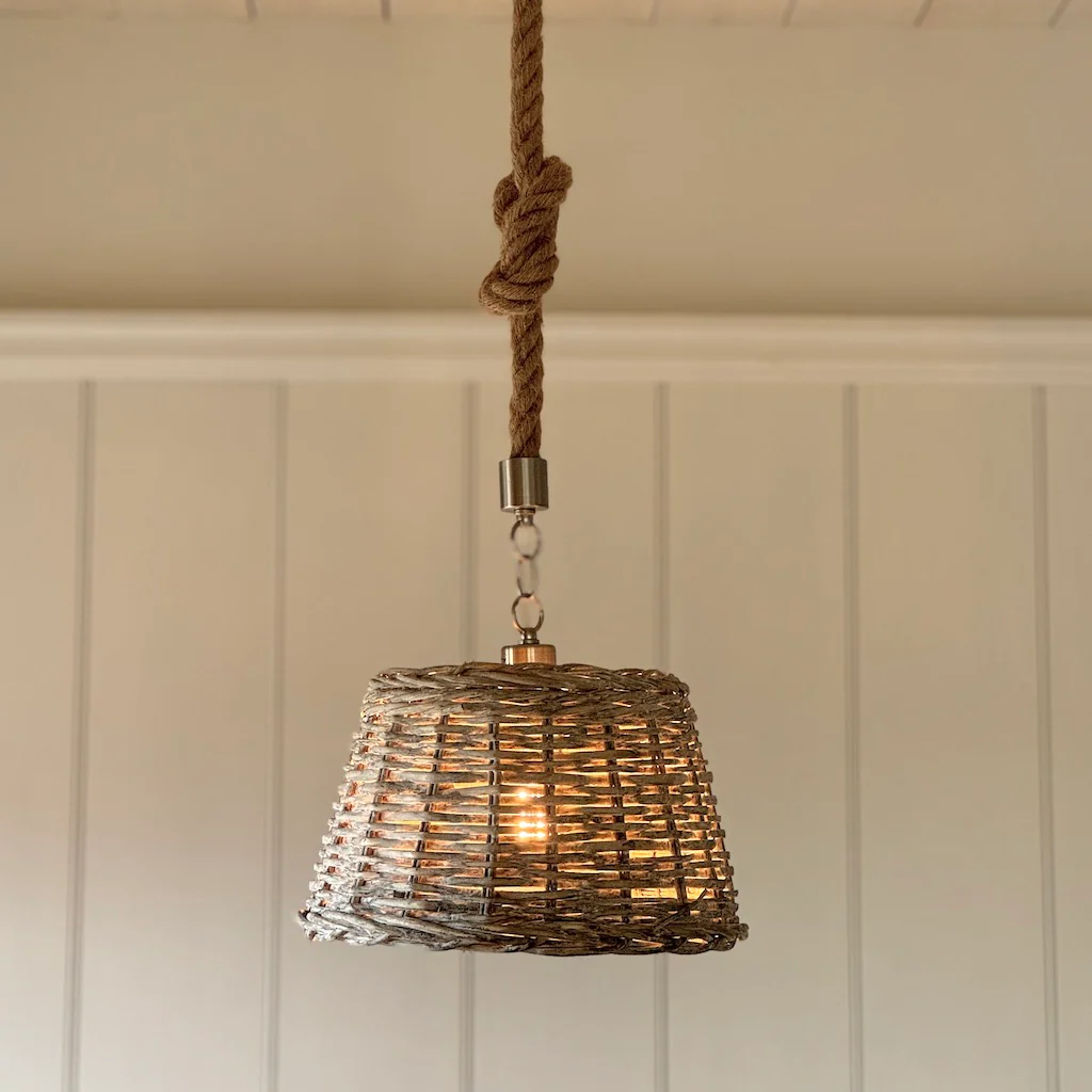 Medium Light Wicker Pendant Shade