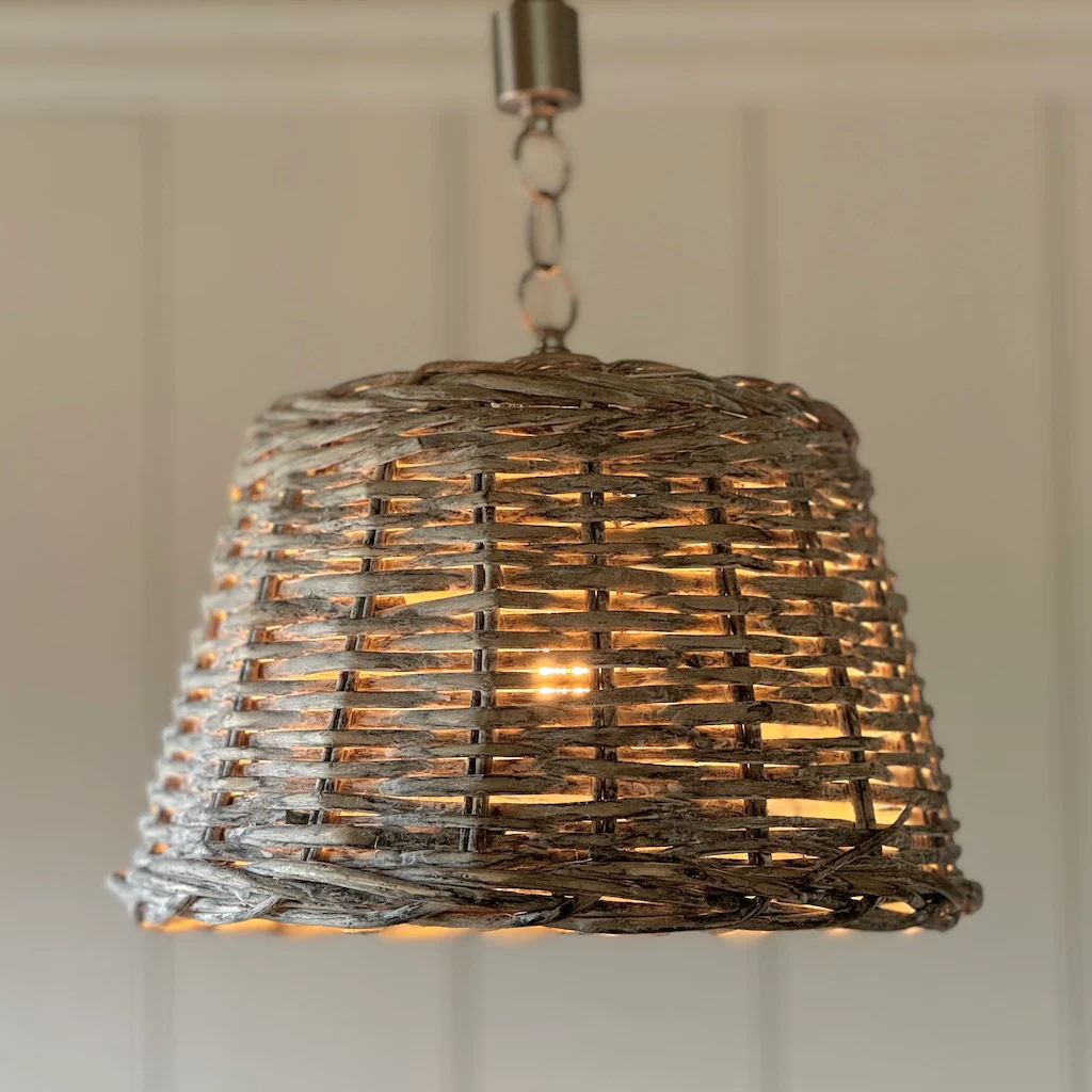 Medium Light Wicker Pendant Shade - Image 3