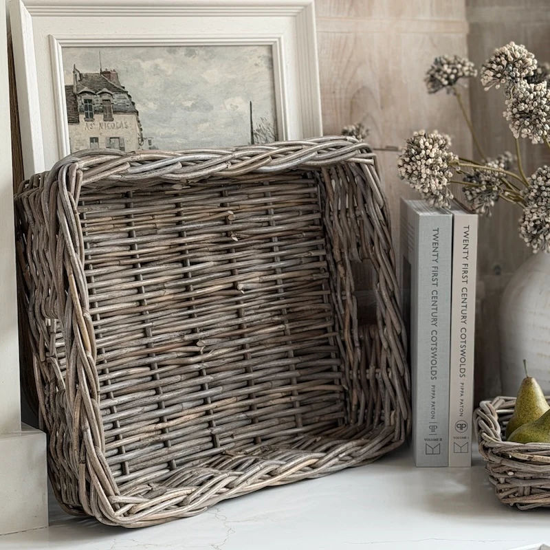 Mindi Shallow Wicker Trays – Choice of 3 Rectangular Storage Baskets - Image 3