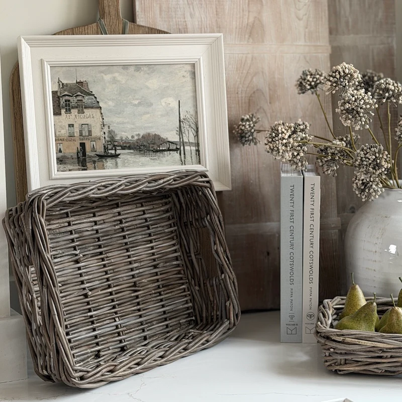 Mindi Shallow Wicker Trays – Choice of 3 Rectangular Storage Baskets - Image 4