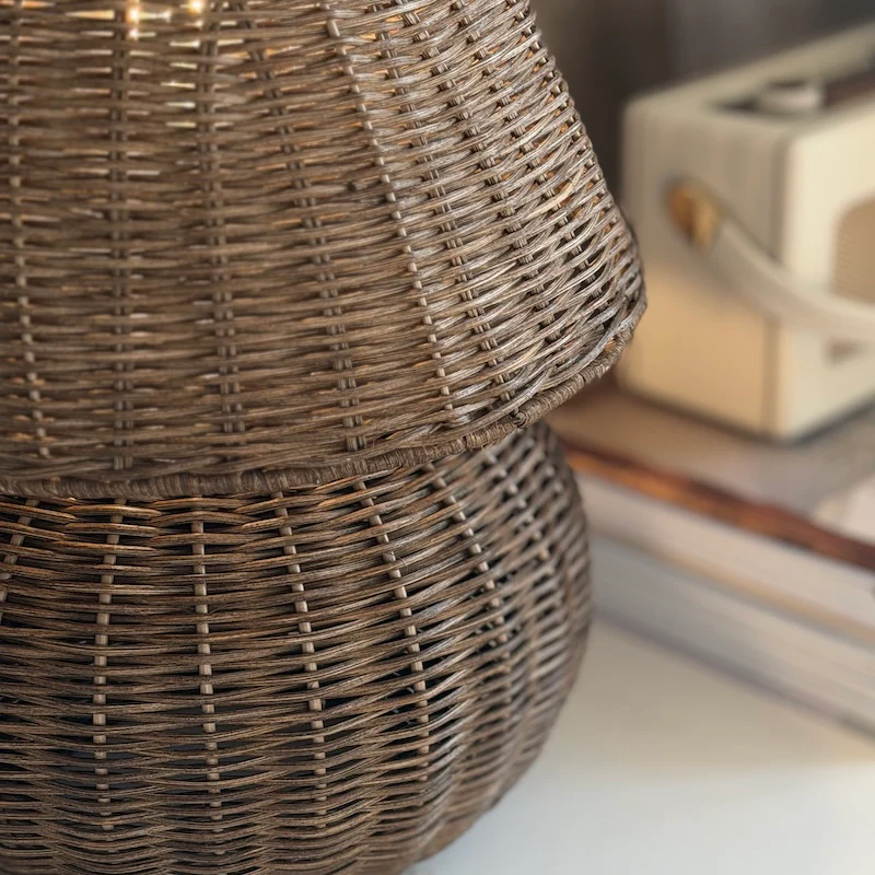 Movan Handwoven Rattan Globe Table Lamp - Image 5