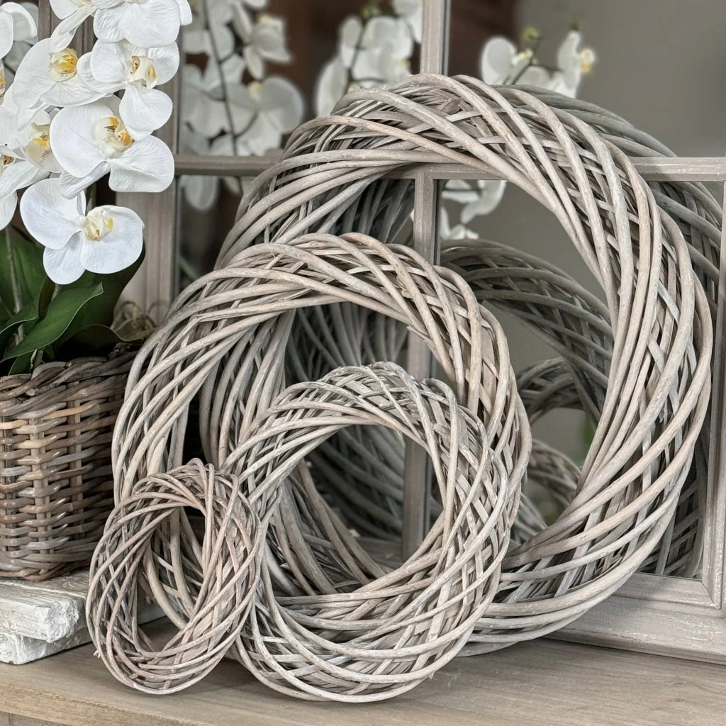 Natural Willow Greywash Wreath Garland