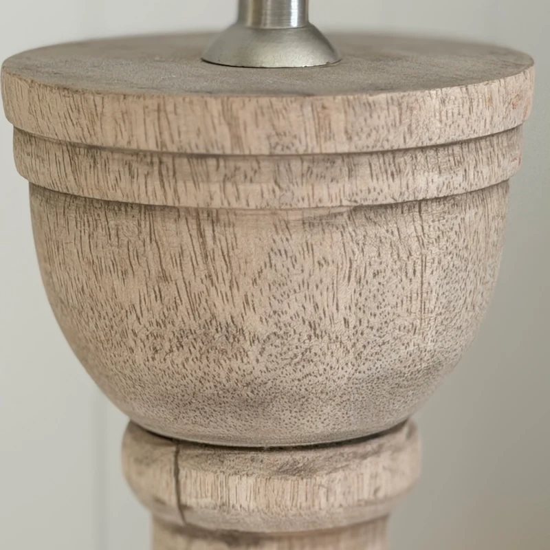 Natural Wood Distressed Standard Floor Lamp - Image 5