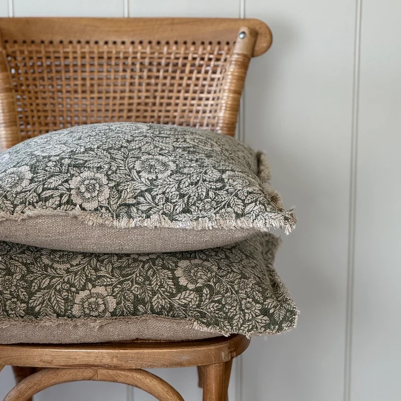 Nayeli Verdant Meadow Square and Rectangle Cushion — Olive Botanical