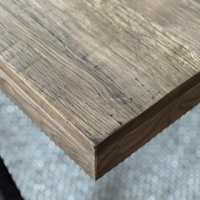 Nest of 2 Reclaimed Oak Coffee Tables - Image 3
