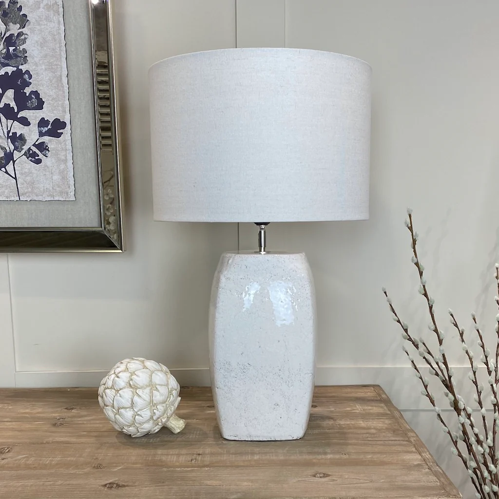 Neutral Linen Pale 38cm Cylinder Shade - Image 2