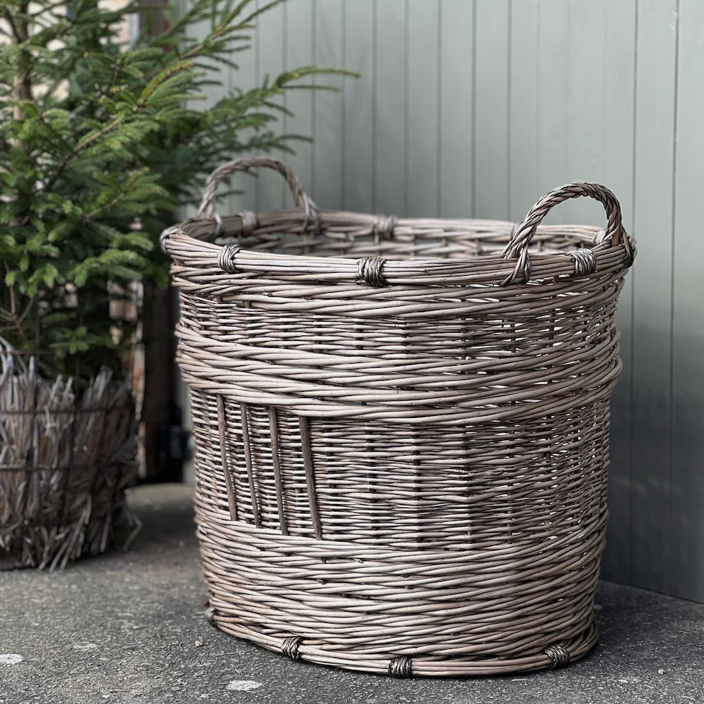 New French Style Wicker Champagne Grape Extra Large Storage Basket - Image 7