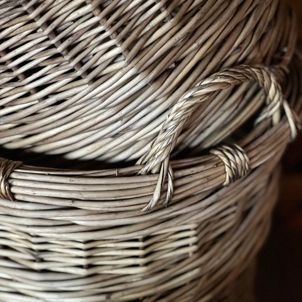 New French Style Wicker Champagne Grape Extra Large Storage Basket - Image 9