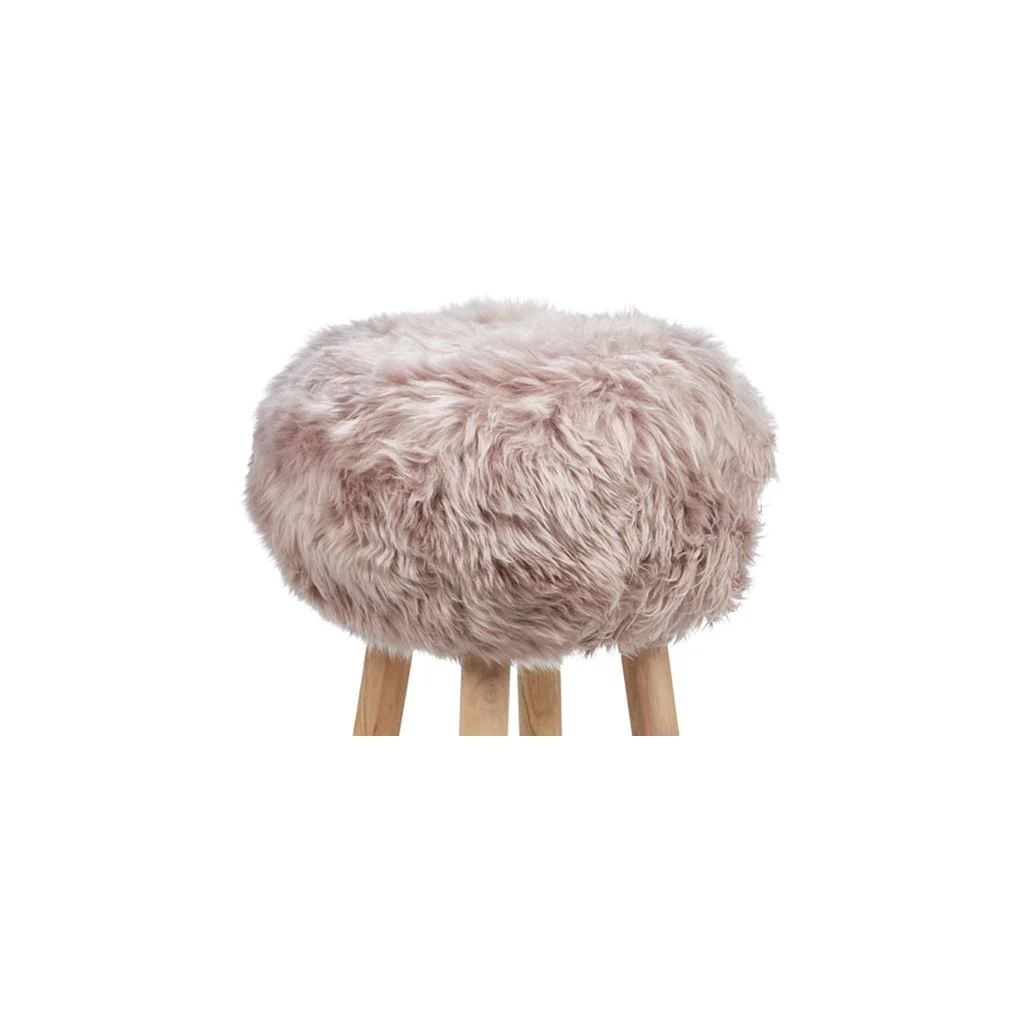 Rustic Stool with New Zealand Sheepskin Seat Cushion 2 Sizes 3 Colours - Image 3