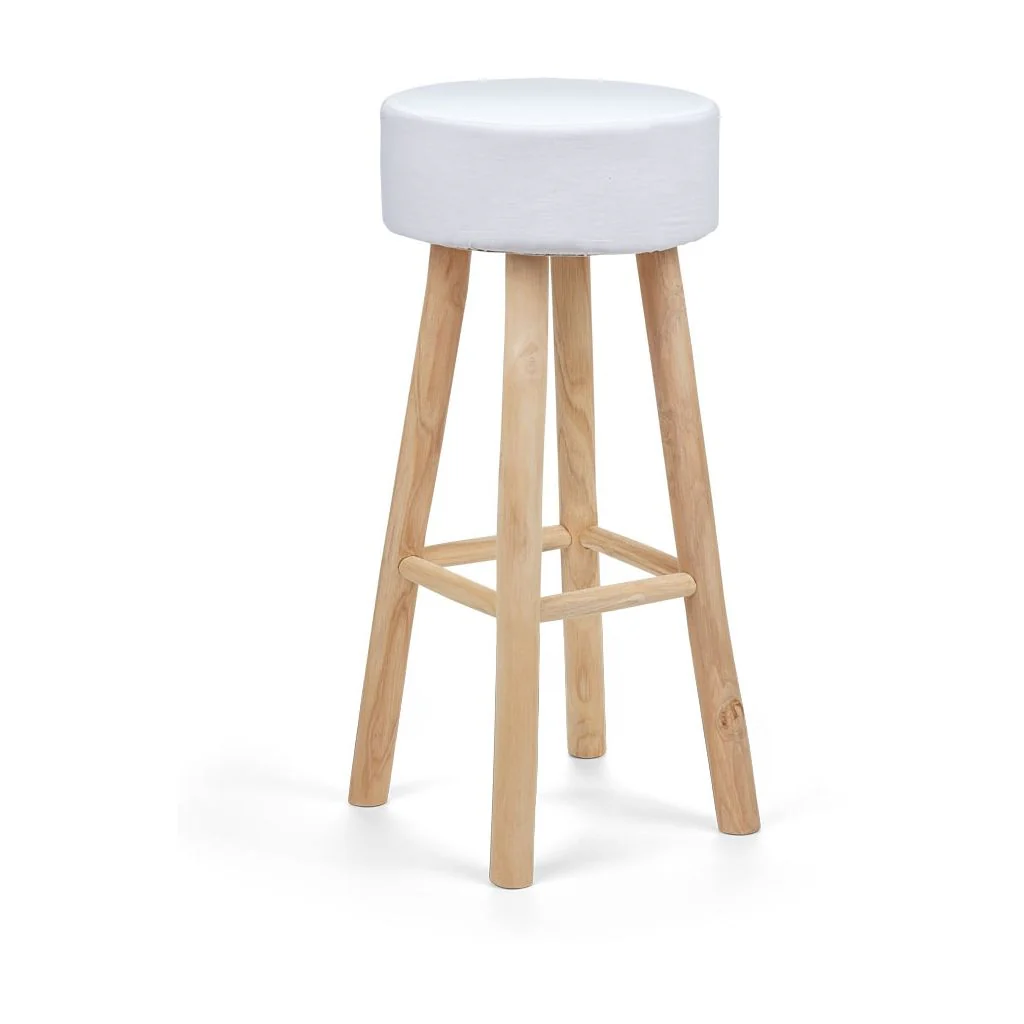 Rustic Stool with New Zealand Sheepskin Seat Cushion 2 Sizes 3 Colours - Image 4