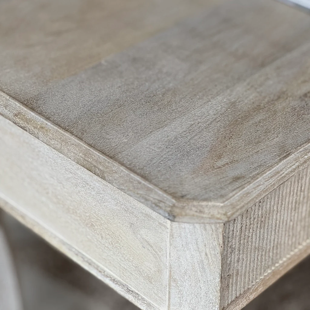 Novara Ribbed Front Whitewash Table - Image 5