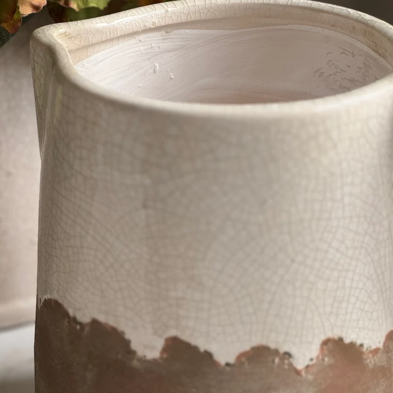 Odi Terracotta Cream Crackle Jug - Image 4