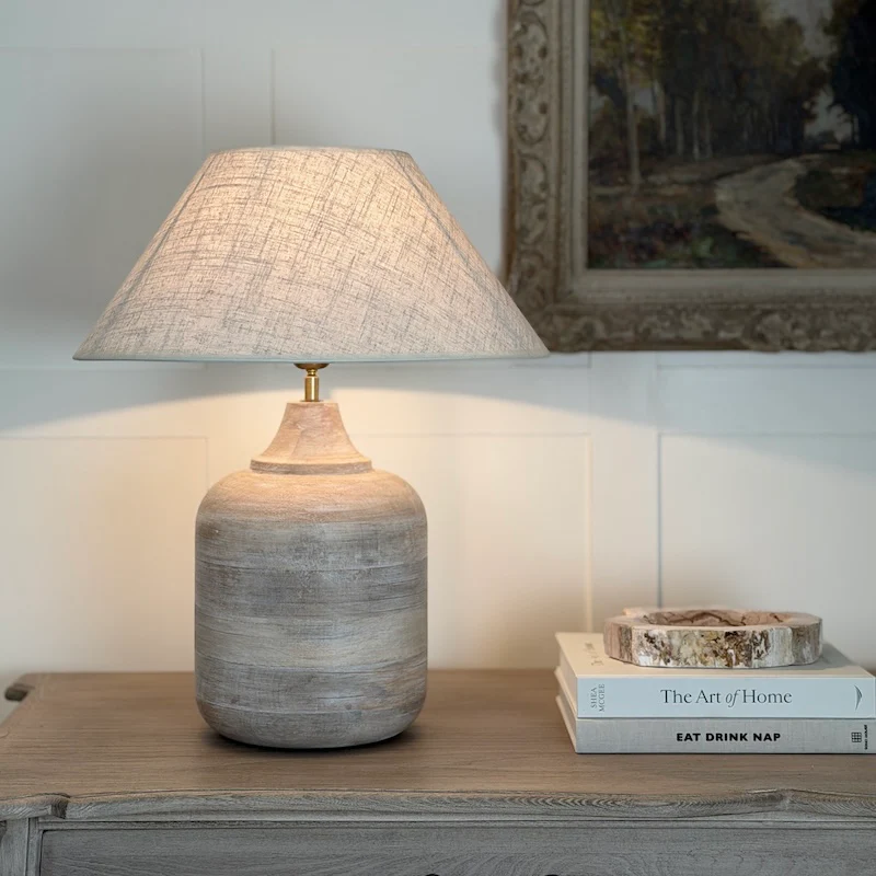 Okemo Limewash Wooden Table Lamp - Image 4