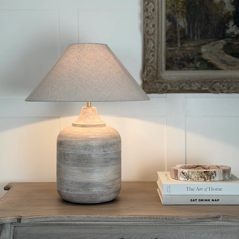 Okemo Limewash Wooden Table Lamp - Image 5