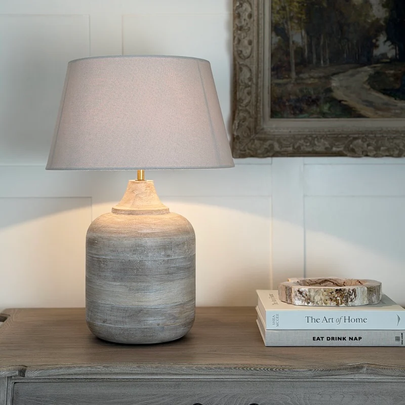 Okemo Limewash Wooden Table Lamp - Image 6