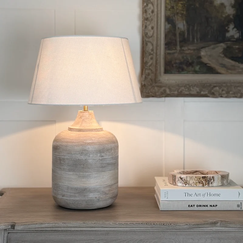 Okemo Limewash Wooden Table Lamp - Image 7