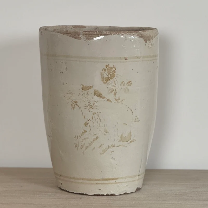 Original Vintage Oriental Hand Painted Ceramic Vase - Image 4