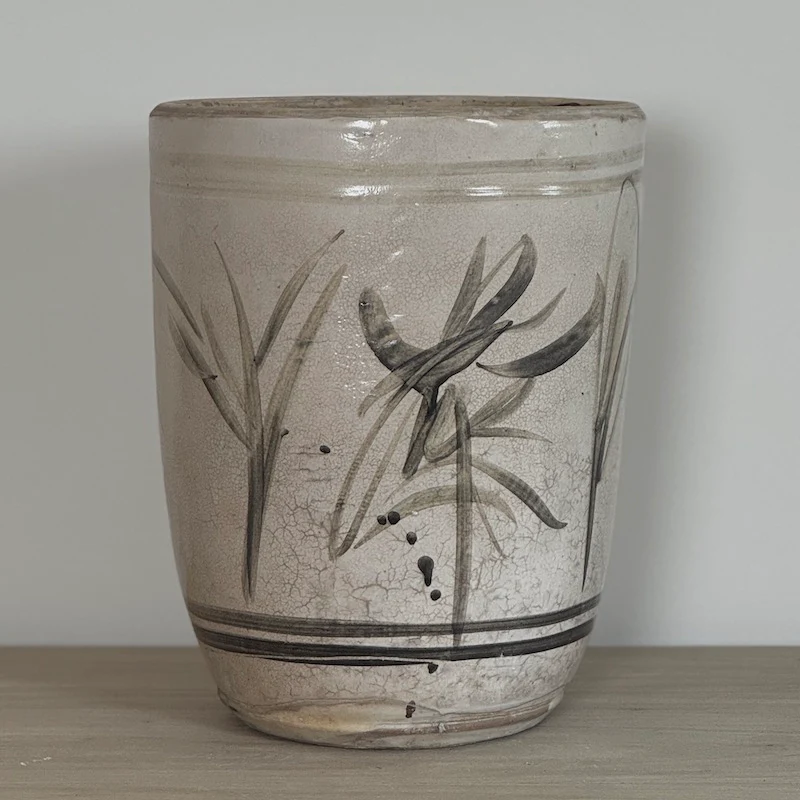Original Vintage Oriental Hand Painted Ceramic Vase - Image 5