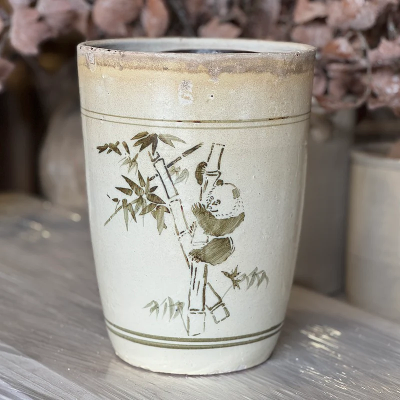 Original Vintage Oriental Hand Painted Ceramic Vase - Image 6