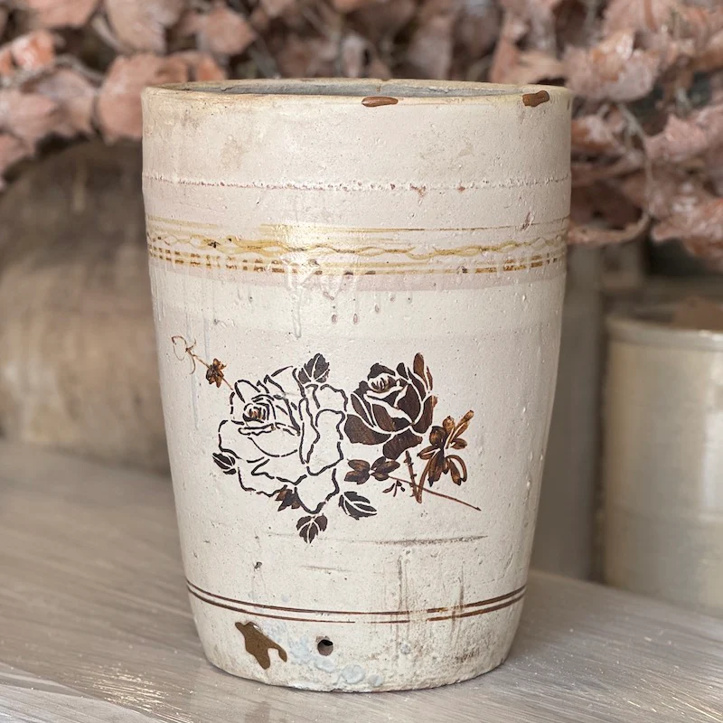 Original Vintage Oriental Hand Painted Ceramic Vase - Image 8