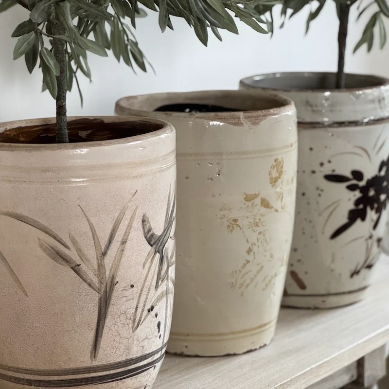 Original Vintage Oriental Hand Painted Ceramic Vase - Image 9