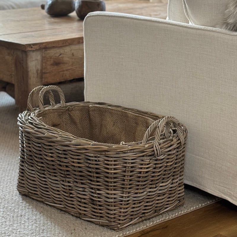 Oval Baskets With Ear Handles & Hessian Liner - Image 4