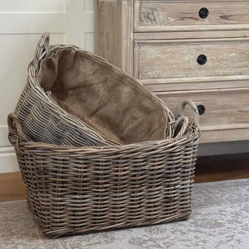 Oval Baskets With Ear Handles & Hessian Liner - Image 6