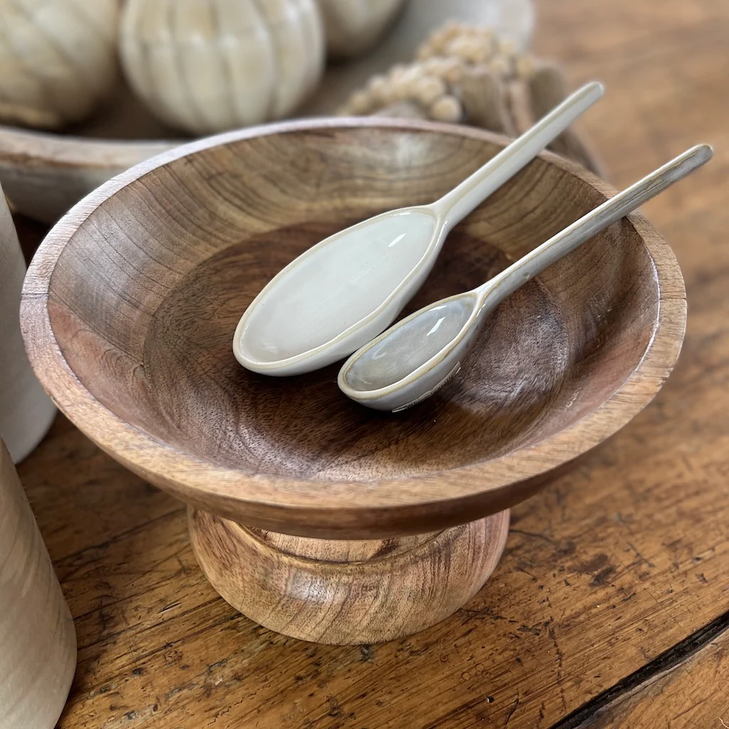 Pulmenti Spoon White Stoneware Set 2