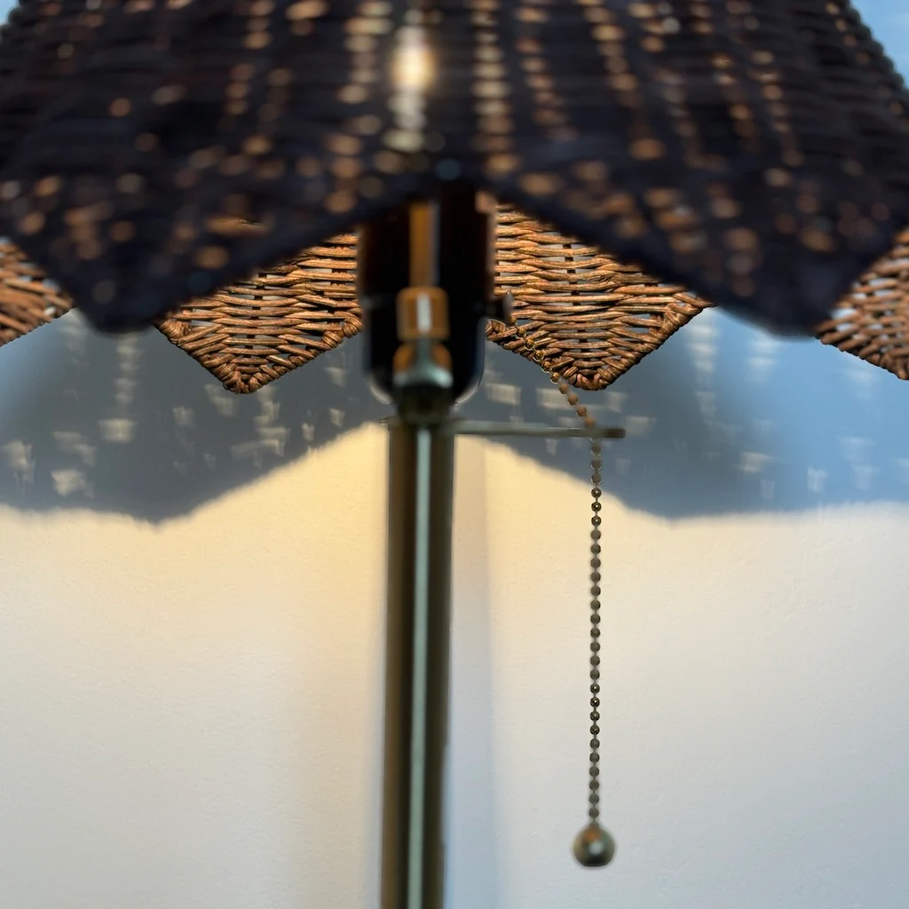 Raja Rattan Table Lamp with Shade - Image 3