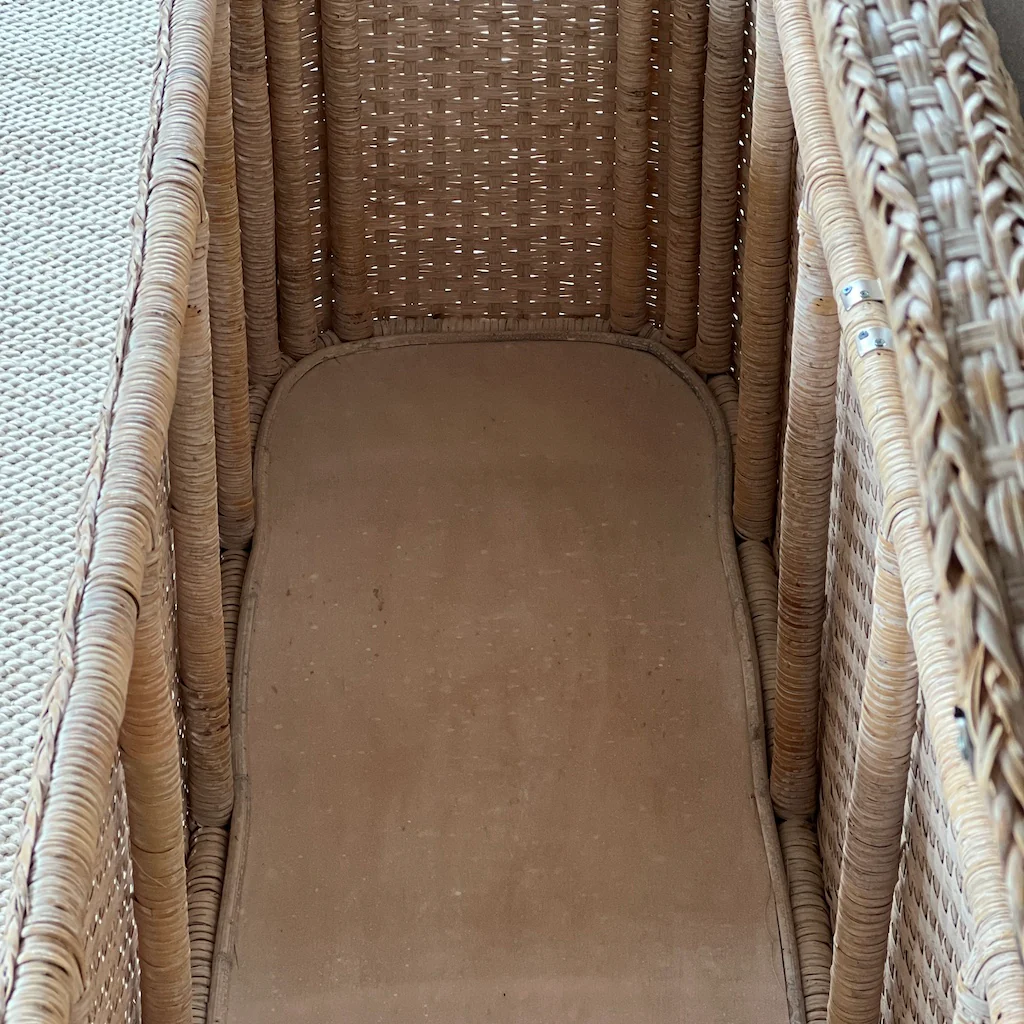 Rattan Whitewashed Ottoman Bed End - Image 6