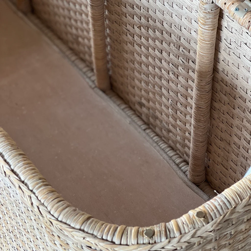 Rattan Whitewashed Ottoman Bed End - Image 8