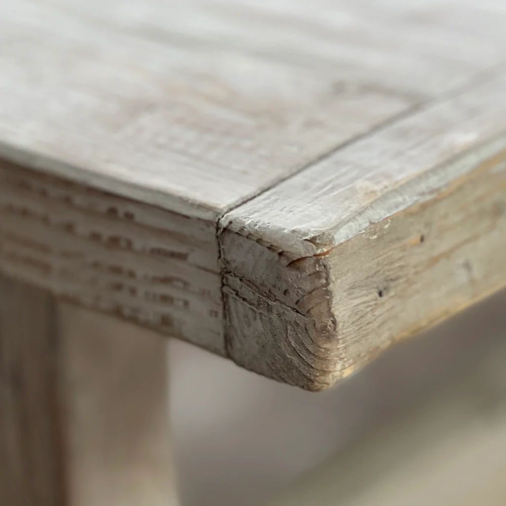 Reclaimed Antique Elm Lightly Washed Square Coffee Table - Image 4