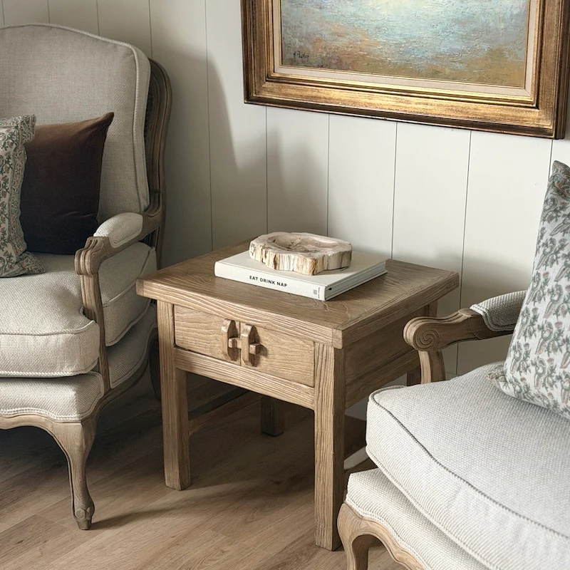 Reclaimed Elm 2 Door Side Table Dark