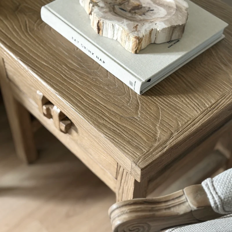Reclaimed Elm 2 Door Side Table Dark - Image 3