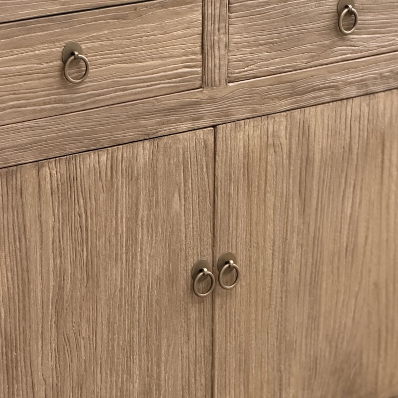 Reclaimed Elm 2 Drawer 2 Door Cabinet - Dark 100cm - Image 2